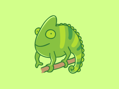 Chammy cartoon chameleon green