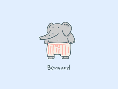 Bernard cartoon doodle elephant logo