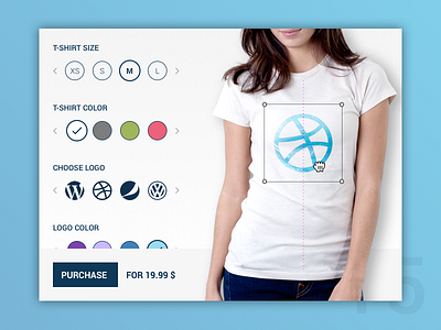 Day 15 - T Shirt Creator 100dayuichallenge dailyui tshirt tshirtcreator ui webshop