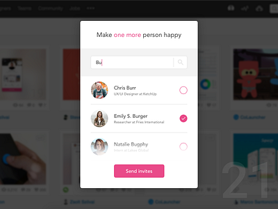 Day 21 - Dribbble Invite Modal