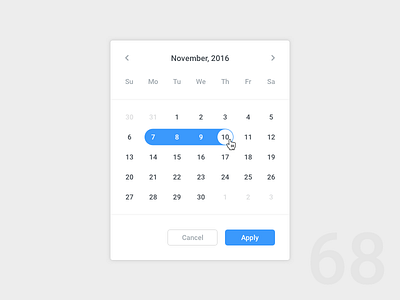 Day 68 - Date Picker 100dayuichallenge clean date picker light modern ui