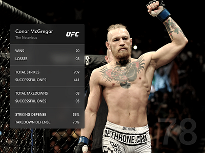 Day 78 - TV UI - Player Card 100dayuichallenge conor mcgregor player card tv ui ufc