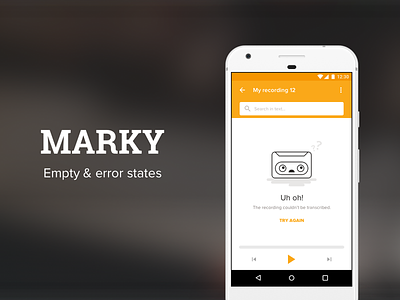 Marky empty & error states android cassette empty state error state illustration recorder