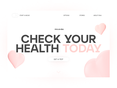 Main Page for DNA Lab 3d branding call to action design digital product landing page ux ui web