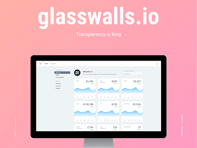 Glasswalls.io dashboard dashboard finance glasswalls interface numbers transparency ui uiux web