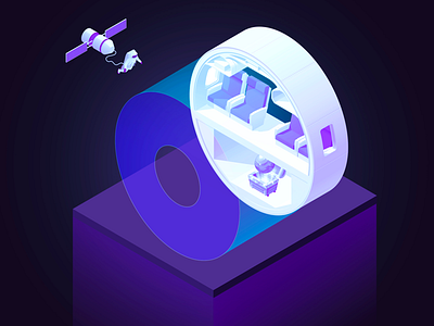36 Days O alphabet circular colored illustration isometric letters ovni perspective space type vectorial