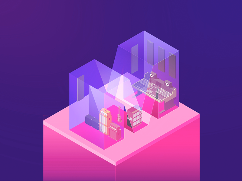 36 Days M colores vectorial type mĂşsica perspective music letters isometric illustration colored circular alphabet