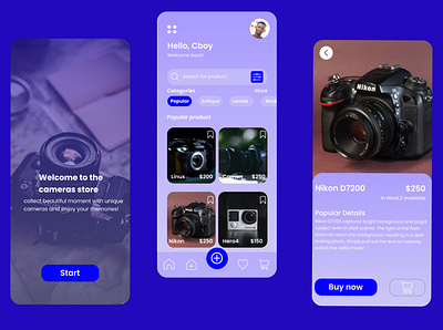 Camera Store App ui