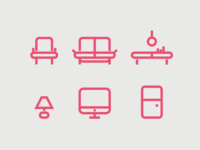 Furniture Icons furniture icons line set