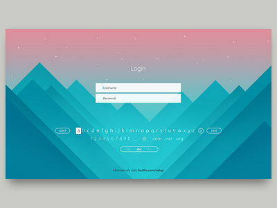 login app appletv colors design flat login tv ui unlock ux