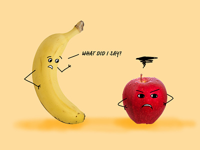 Editorial graphic: dealing with clients 01 blog graphic blog header characters cute editorial fruit stick figures