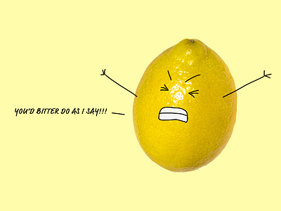 Editorial graphic: dealing with clients 04 blog graphic characters cute editorial expression fruit funny lemon puns stick art stick figures