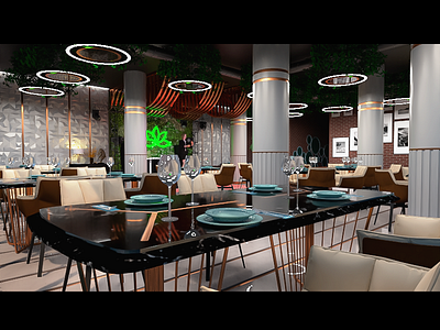 Restaurant İnterier Design 3d bar box branding club design exterier design graphic design illustration interier design logo lounge pub restaurant ui vector