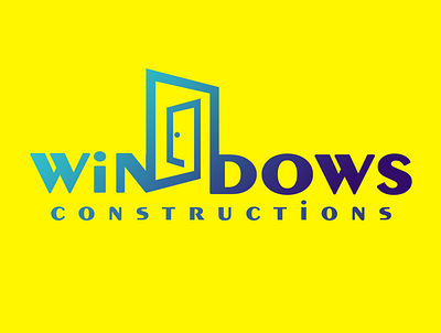 Windows Constructions Logo 3d box branding design graphic design illustration interier design logo ui vector