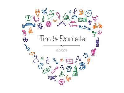 Tim & Danielle clean colour icons identity mandevilla minimal simple stationery stories wedding