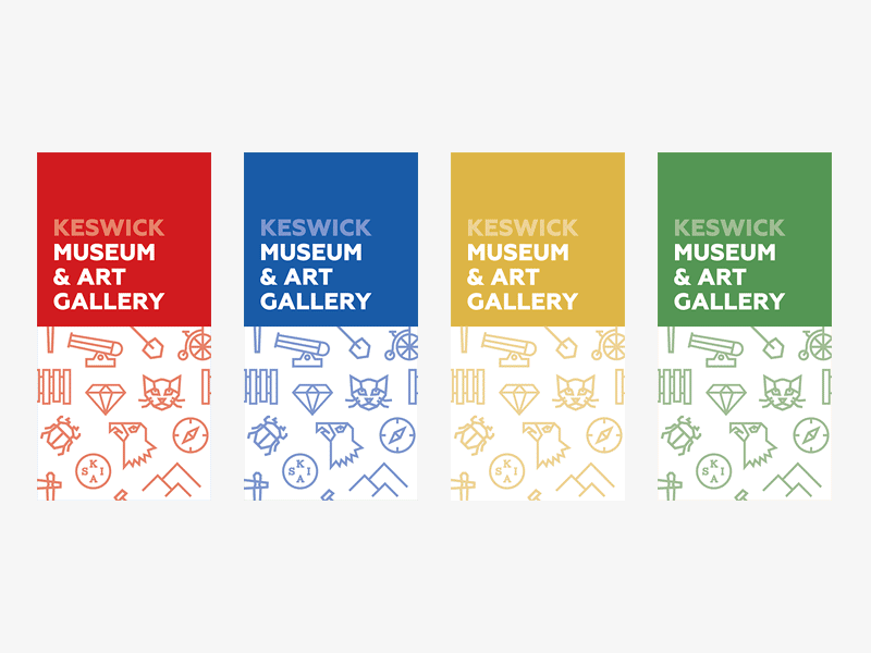 Keswick Museum Logos branding colour flexible icons logo museum pattern slug and bull square