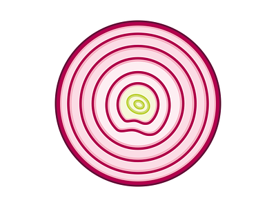 Red Onion cross section flat icon onion pink purple red onion series vector veg