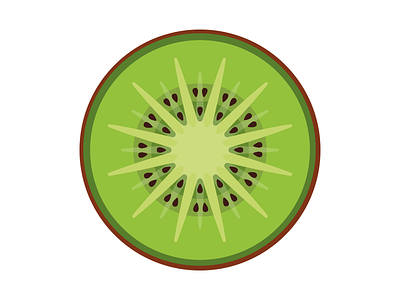 Kiwi Fruit cross section flat fruit green icon kiwi series vector