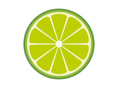 Lime cross section flat fruit green icon lime series vector