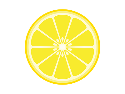 Lemon citrus cross section flat fruit icon lemon series vector yellow