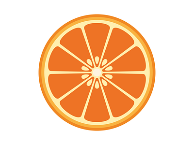 Orange cross section flat fruit icon orange series vector