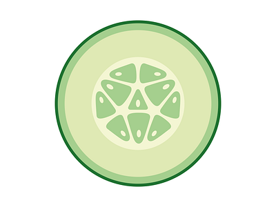 Cucumber cross section cucumber flat fruit green icon salad series vector