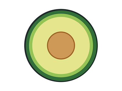 Avocado avocado cross section flat fruit green icon salad series vector