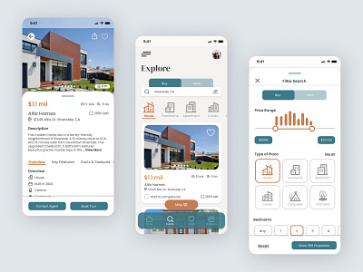 Real Estate Property Investing - Mobile App - UI Design design graphic design house app mobile real estate real estate app responsive design responsive web app ui ui design user centered design ux design