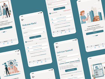 Login/Signup Real Estate Property Investing - Mobile UI App create account design graphic design login onboarding real estate signup ui welcome