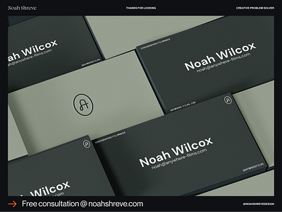 Anywhere Films Business Cards branding branding identity business cards earth tones typography