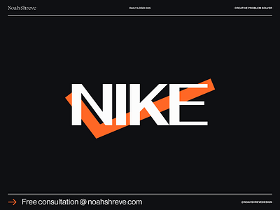 Daily Logo 005 – Nike Concept branding checkmark concept daily logo design logo nike orange swoosh