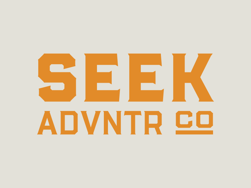 Seek Advntr Co Logo System adventure branding branding identity clothing design logo online store startup typography