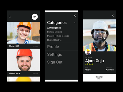 Construction Assistant - Mobile App Design android app app design assistant bulding clean finder help interfacedesign ios marketplace mobile real estate shop store ui ux uxui