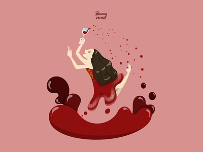 Raining Merlot drawing hero illustration illustration procreate