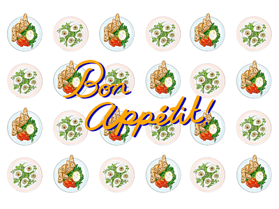 Bon appétit! branding food illustration hand drawing illustration small business