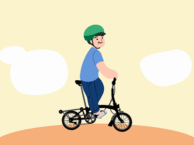 Illustration | Riding a bike animation figma hand drawing illustration procreate vector illustration