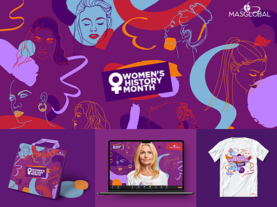 Women's History Month look & feel branding diversity graphic design illustration logo women