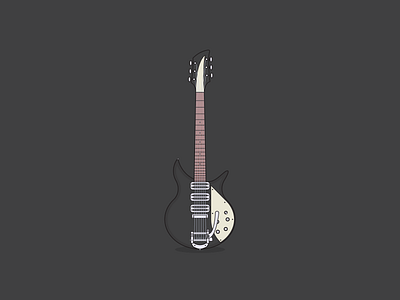 Famous Guitars - Rickenbacker 325 beatles guitar illustration john lennon lennon line art minimal rickenbacker vector