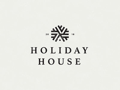 Holiday House Mark badge christmas design holiday house illustration line logo minimal negative space serif snowflake texture vector vintage