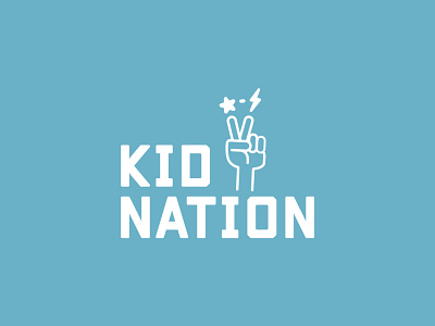 KID NATION bold design fun illustration logo logomark seattle typography vector