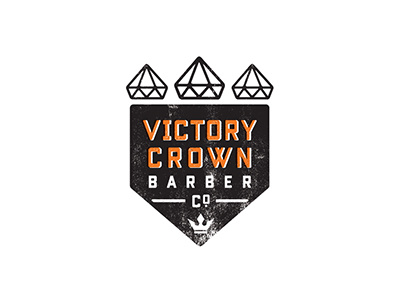 Victory Crown Barber Co. Logo barber barbershop grunge logo logomark punk sacramento seattle