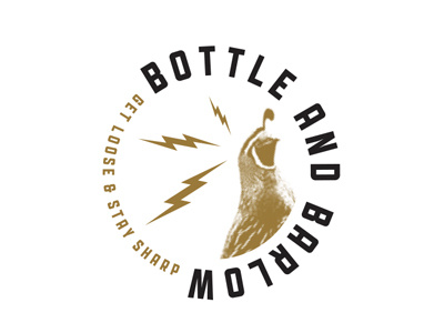 Bottle and Barlow Logo art deco bar barbershop bolt drank grunge logo logomark punk restaurant sacramento seattle
