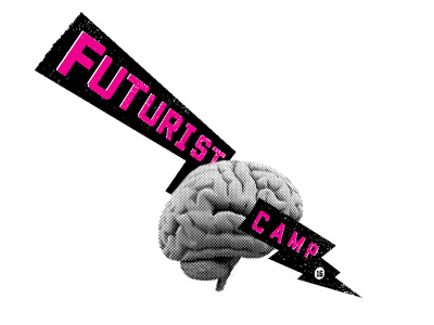 Futurist Camp Logo brain future grunge logo logomark punk seattle