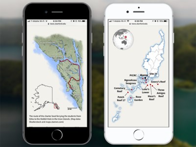Map graphics for news stories
