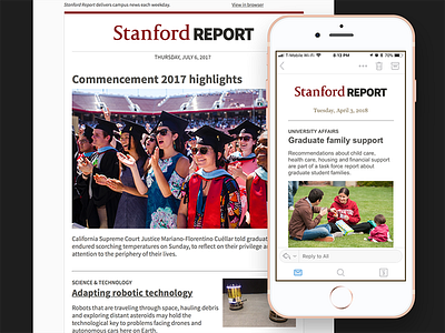 Stanford Report Email Template email mobile