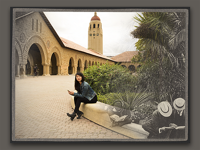 Photo blend for Stanford's 125th Anniversary photo