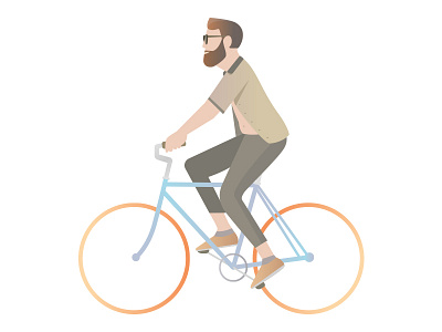 Biking bike biking character cycle flat gradient illustration modern vector