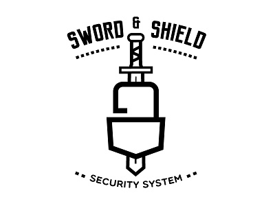 Sword & Shield branding identity logo medieval tech trademark type typography