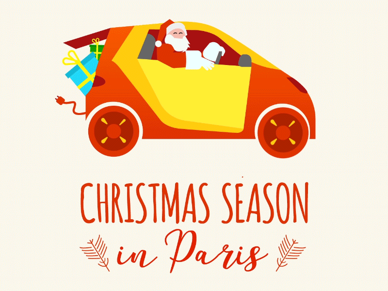 Christmas 2017 car christmas design gifts graphicdesign mograph motion motiondesign paris santa vectors