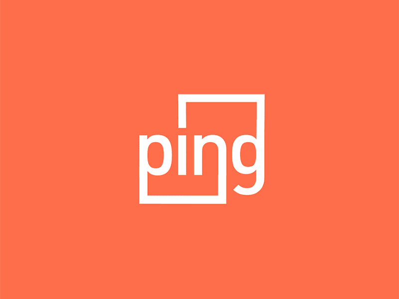 Ping branding clean colorful flat gif identity logo minimalist motion simple